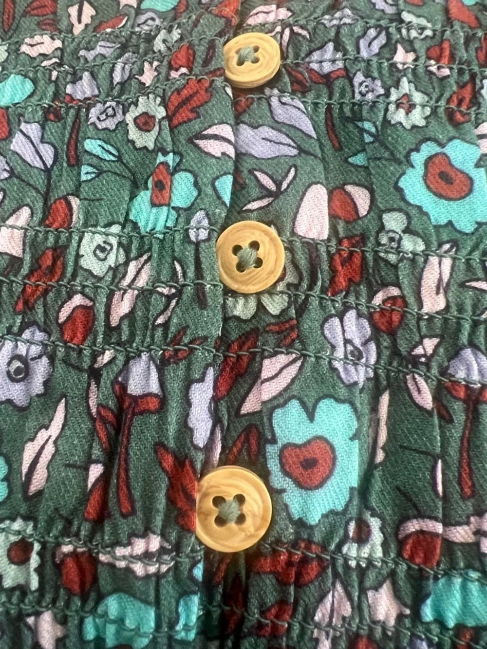 NWT- Cat & Jack SMOCKED Brown and Cream Mushroom 🍄 & Acorn Print Dress